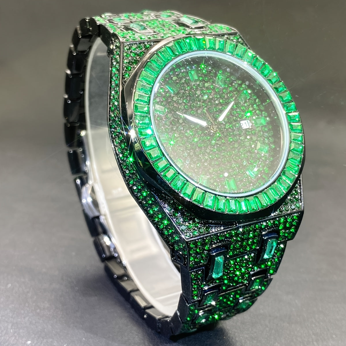 MISS FOX Iced Rhinestone Quartz Watch