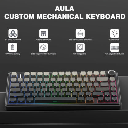 AULA Custom Mechanical Keyboard - 75% Swappable RGB