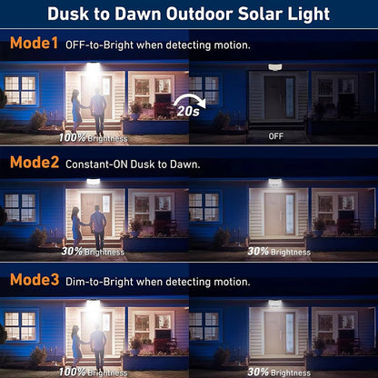 MACROCOSM 4pcs Smart Solar Wall Lights - 234 LED Motion Sensor Remote