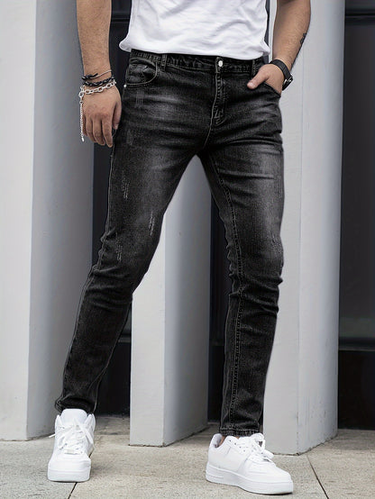 Men's Slim-Fit Stretch Denim - Button-Fly Skinny Jeans