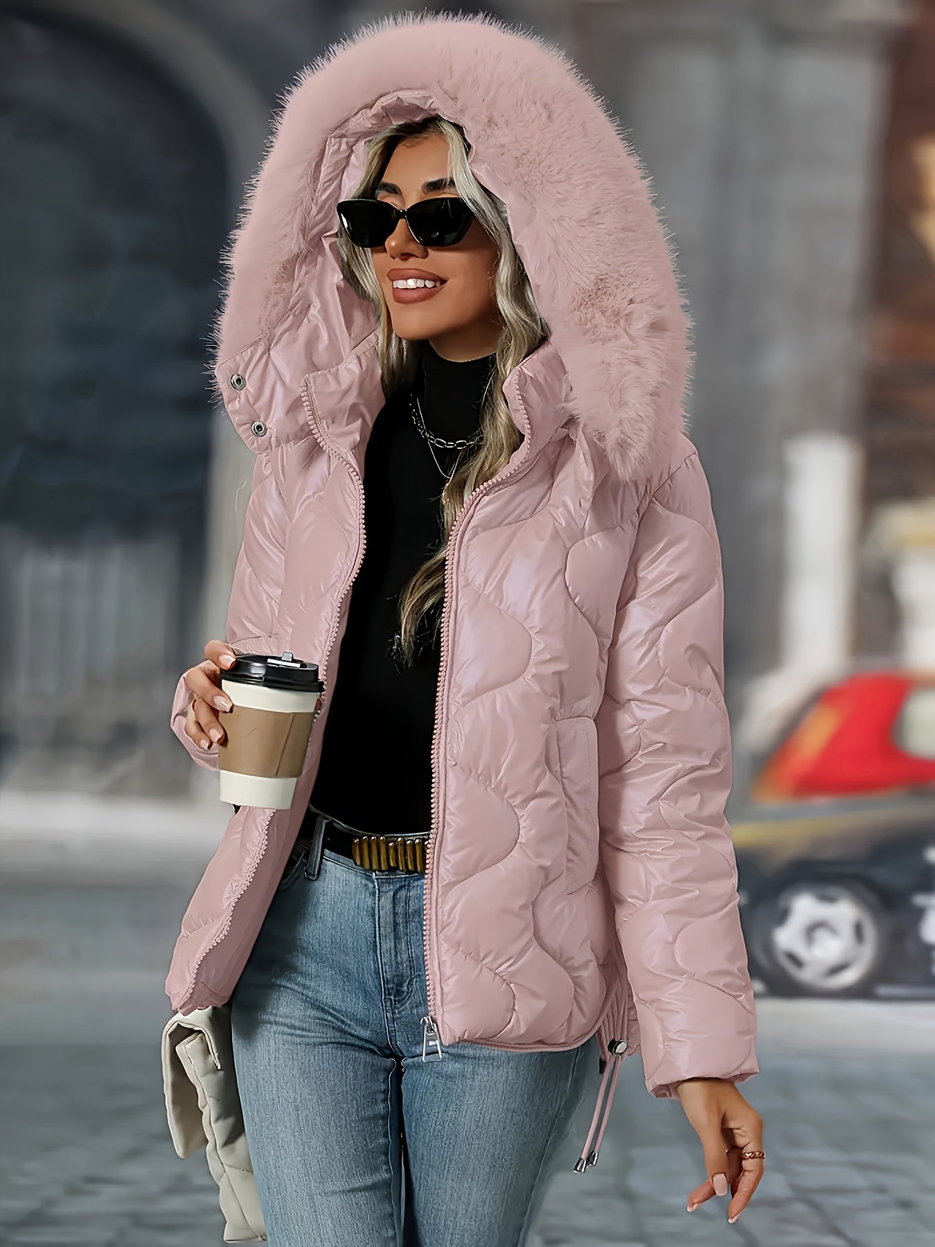 Women's Winter Puffer Jacket - Hooded Elegant Warm Coat