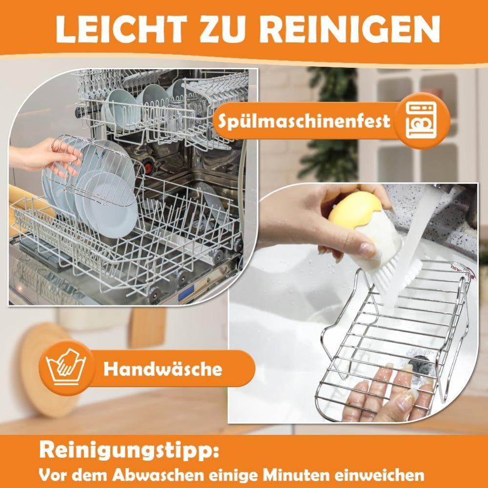 2pcs Stainless Steel Air Fryer Grill Racks - Philips NA350 NA550