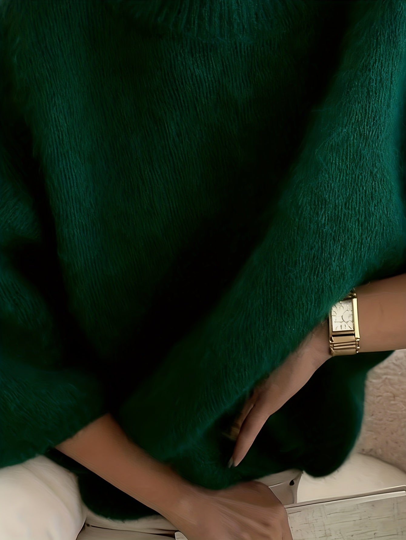 Women's Alpaca Sweater - Elegant Round Neck Winter Coat, Soft Warm Pure Color Blouses | High Elasticity for a Flattering Fit | Solid Color Sweaters for Dresses, Skirts & Pants Toppings | Hand Wash/Dry Clean (Autumn/Winter War