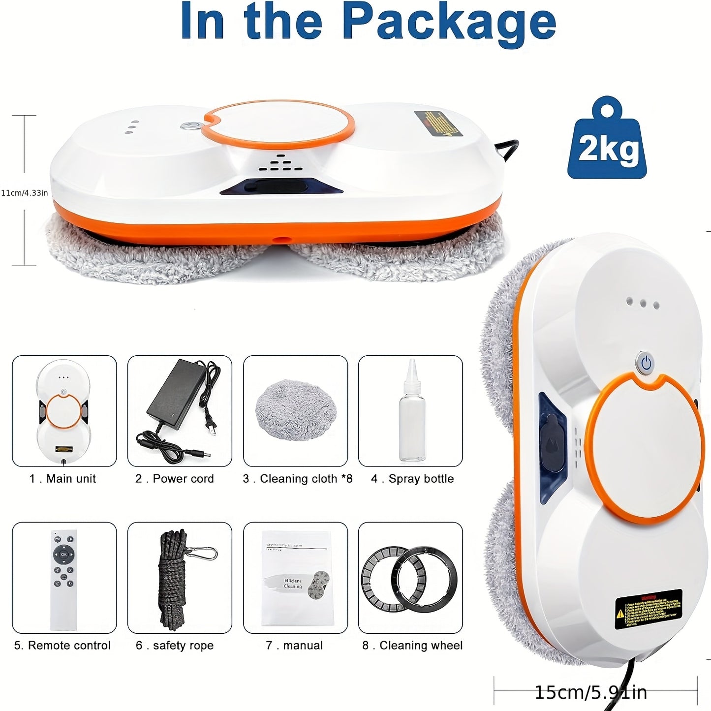 Intelligent Automatic Window Cleaner - Remote Controlled