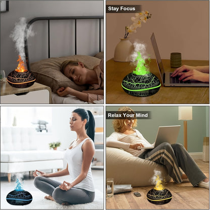 BABIQT Soundwave Humidifier - Flame Effect 7-Color Aroma Diffuser