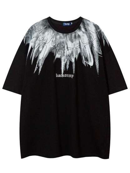 Relaxed T-Shirt - Geometric Print Cotton Blend