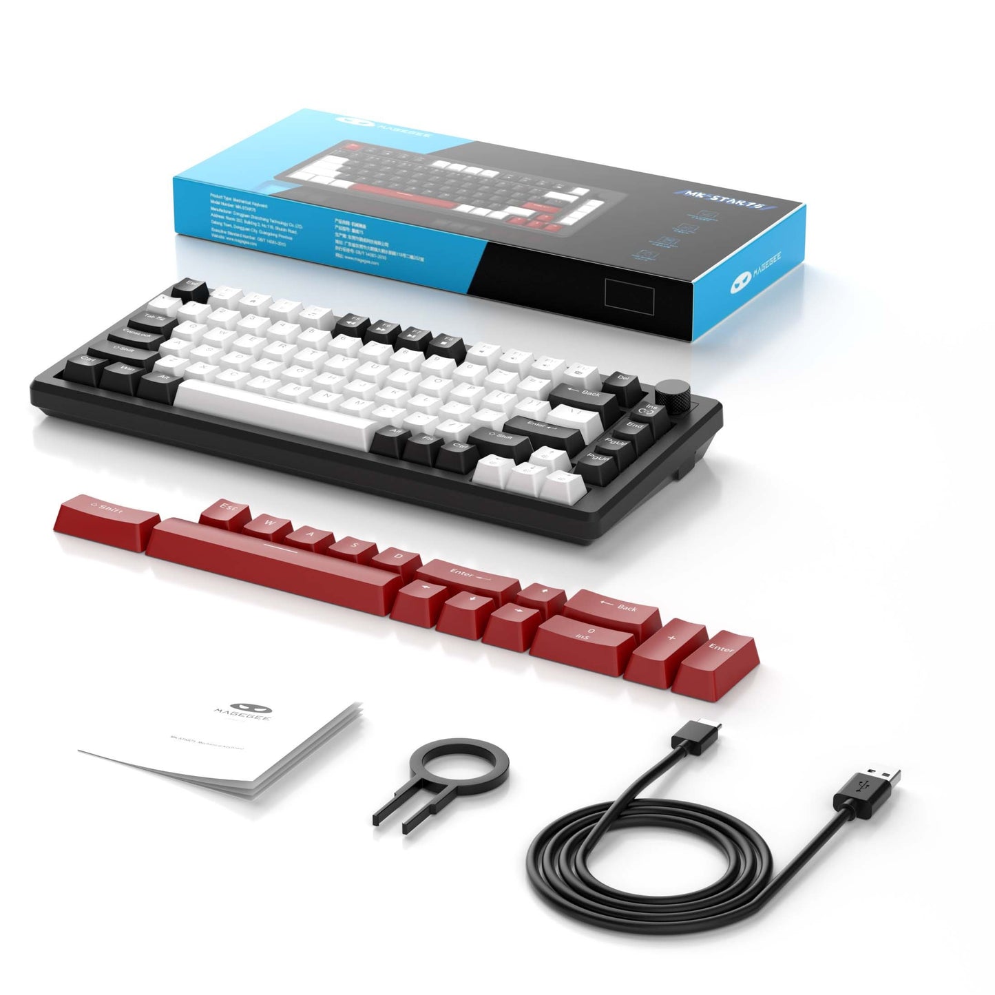 MAGEGEE Compact 75% Mechanical Gaming Keyboard - Ice Blue Backlit