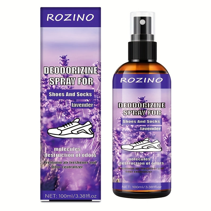 ROZINO Lavender Foot Deodorizer & Shoe Odor Remover Spray
