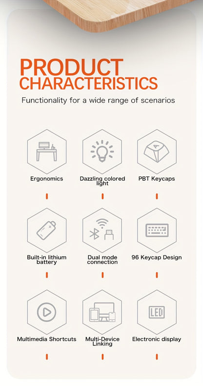 M96 Wireless Keyboard - Dual Mode 5.0/2.4G with RGB Backlit
