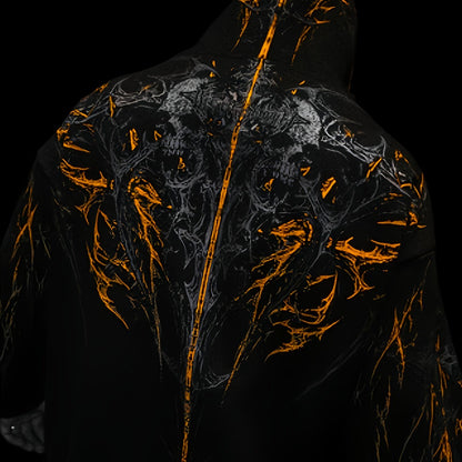 Men's Gothic Hoodie - Loose Fit Full-Zip with Pockets