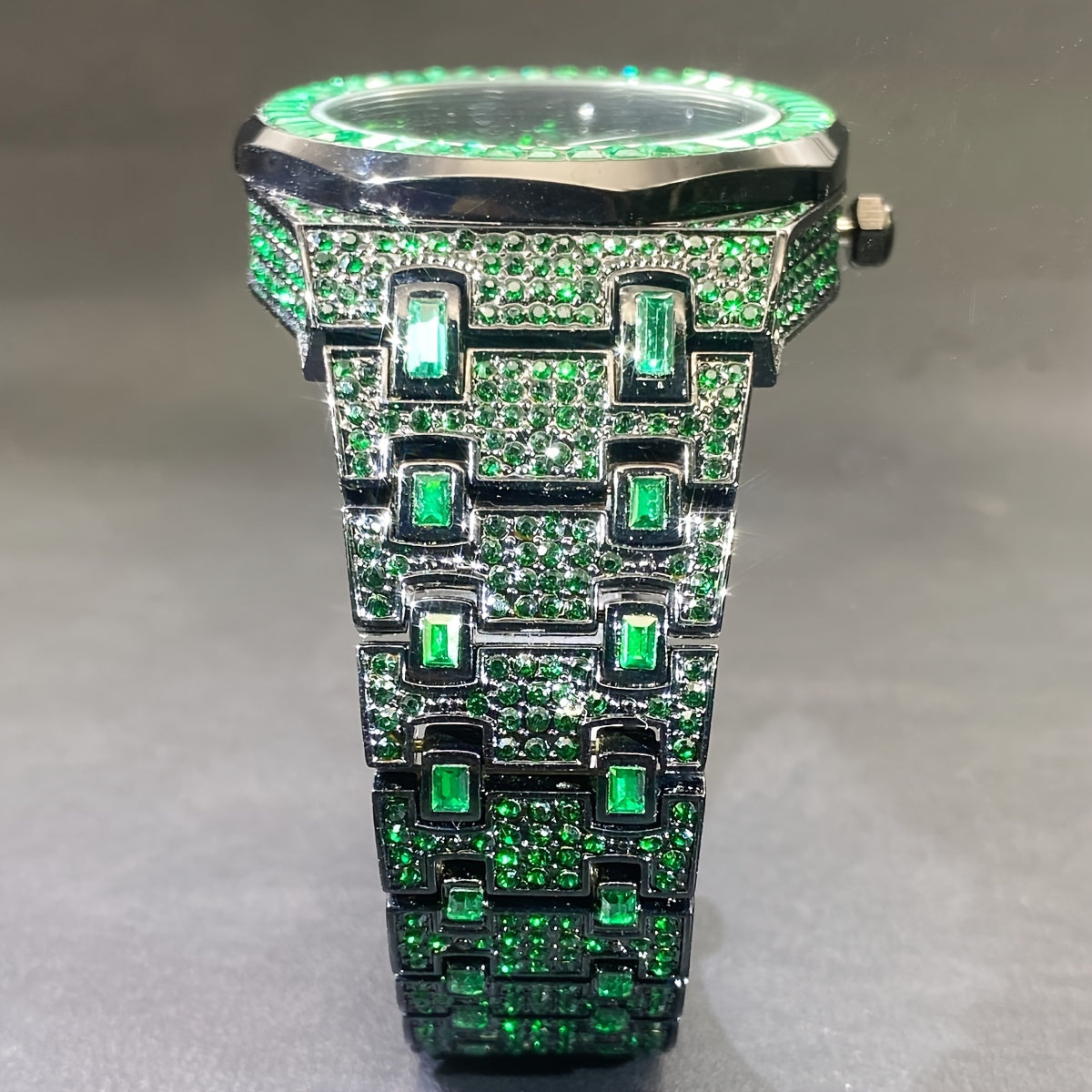 MISS FOX Iced Rhinestone Quartz Watch