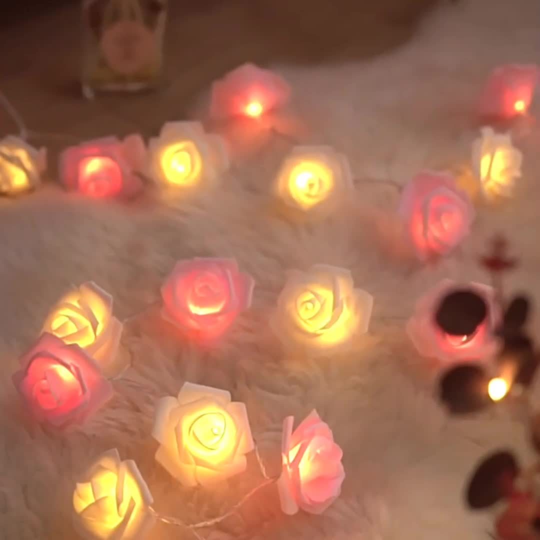 LED Rose Flower String Lights
