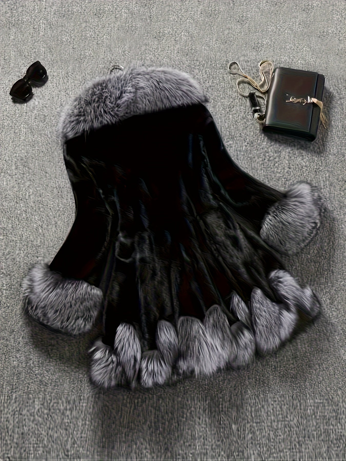 Plus Size Women's Faux Fur-Lined Hooded Coat