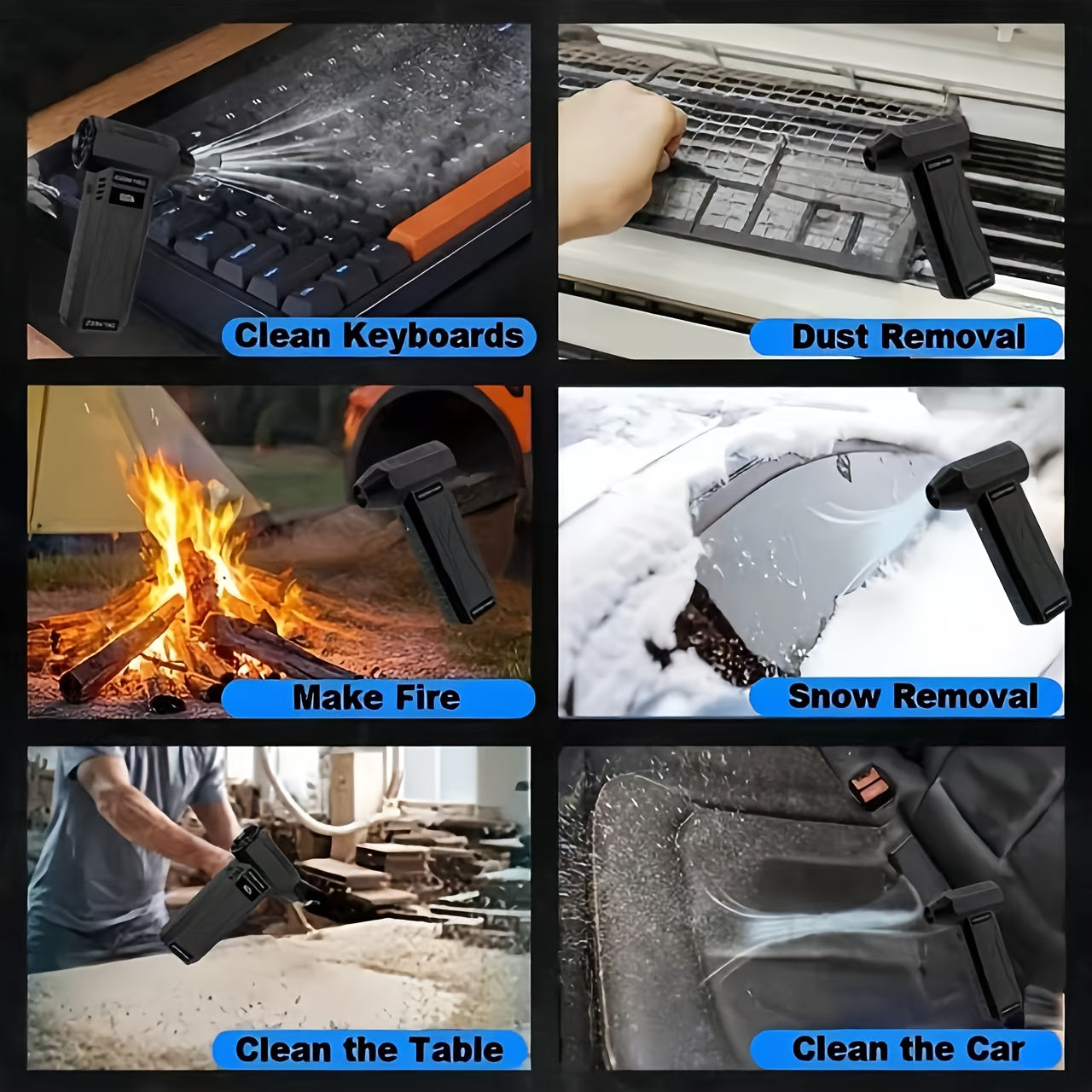 TurboBlast Pro – High-Speed Handheld Dust Blower (USB, 2000mAh)