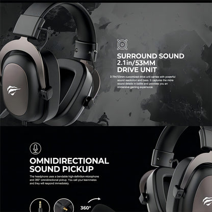 HAVIT Headset - Protein Leather Earmuffs with Detachable Mic