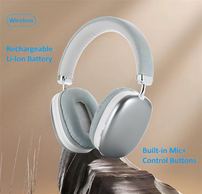 Wireless Headphones - Lightweight Foldable with Built-In Mic
