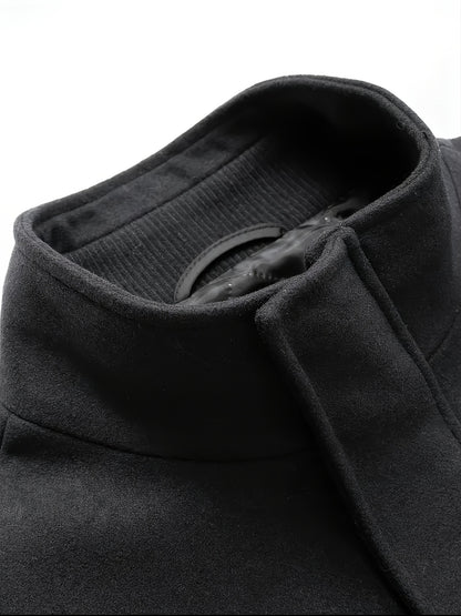 Men's Autumn/Winter Tweed Coat - Business Double-Breasted Wool