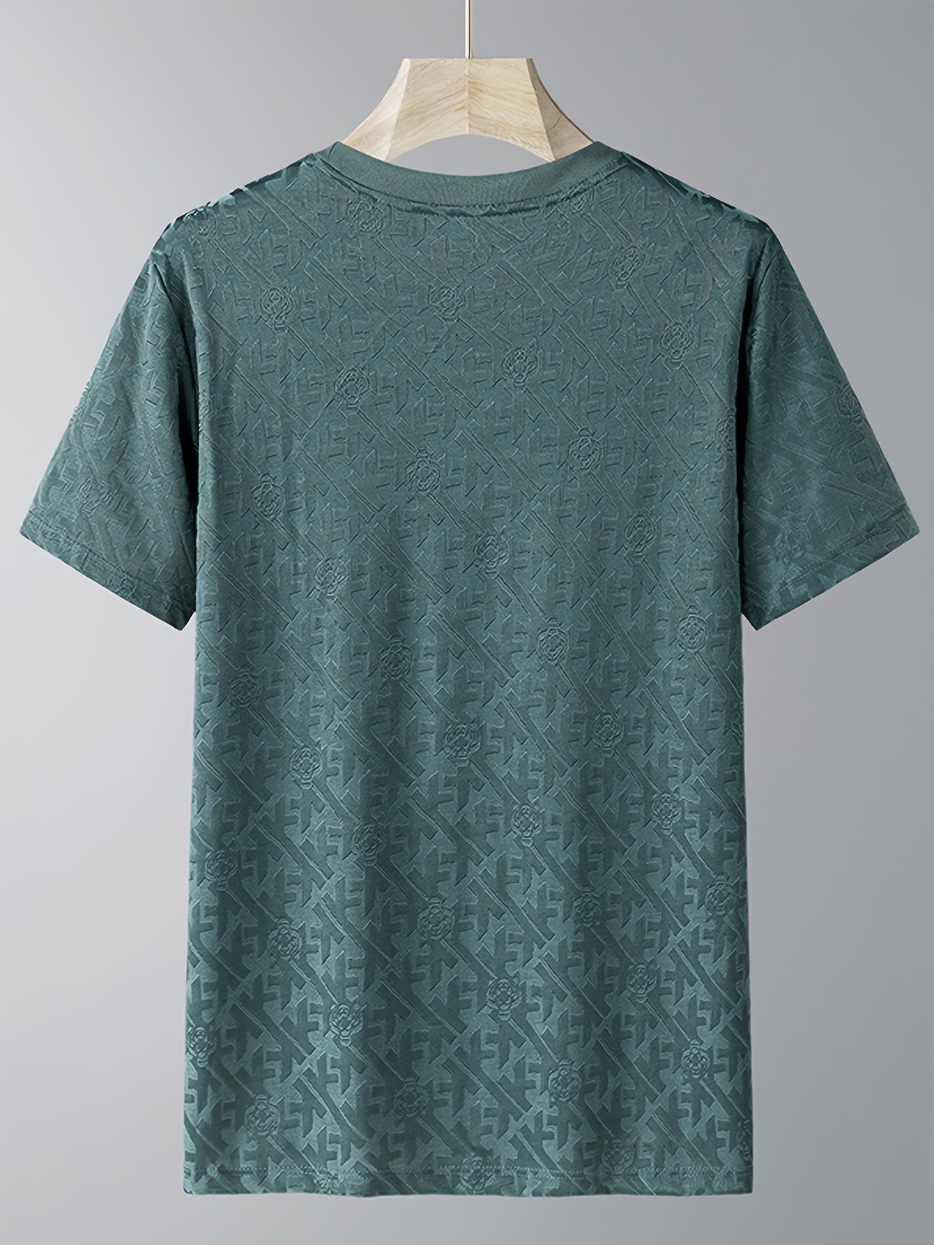 Men's Jacquard Summer Shirt - Ice Feel Round Neck