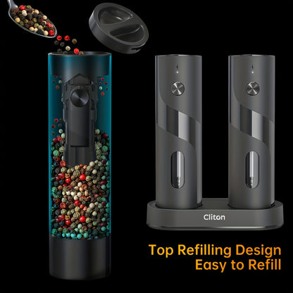 Electric Salt & Pepper Grinder - Rechargeable USB LED