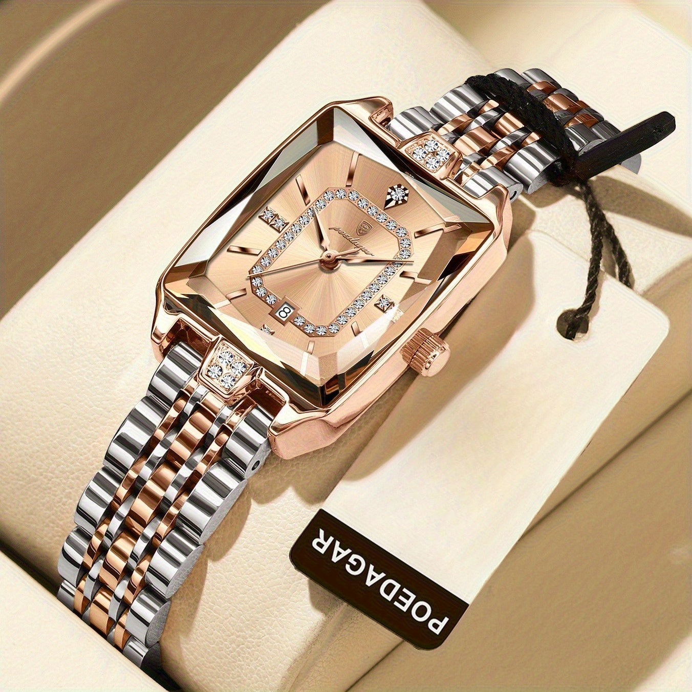 POEDAGAR Women's Luxury Watch - Waterproof Calendar Quartz Steel