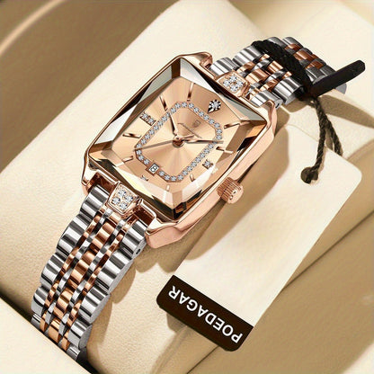POEDAGAR Women's Luxury Watch - Waterproof Calendar Quartz Steel