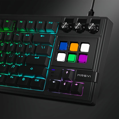 MRSVI 78-Key Mechanical Gaming Keyboard - 6 LCD Programmable Keys RGB