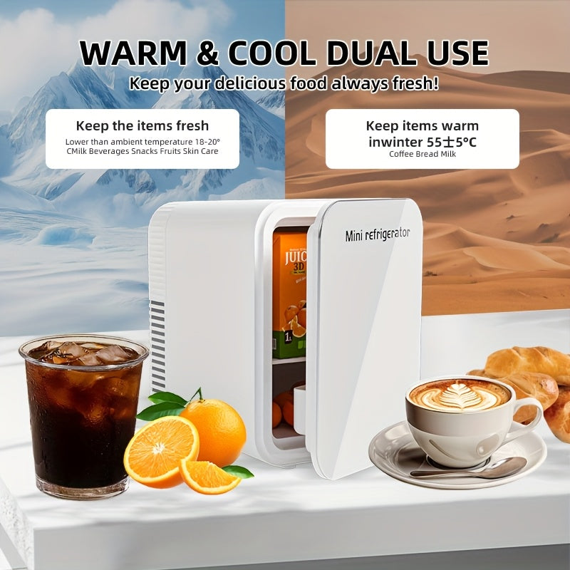Mini-réfrigérateur pour camping-car 4 L - Glacière et chauffe-plats portables CA + 12 V CC