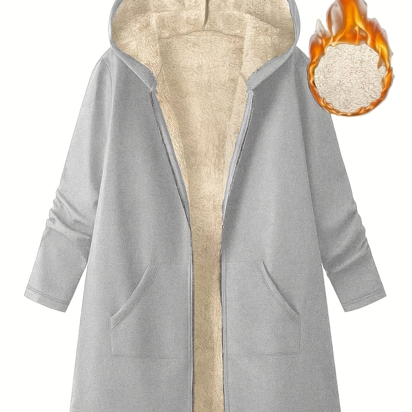 Plus Size Women's Winter Hooded Jacket - Ultra-Warm Plush Coat