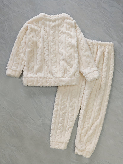 Thick Warm Pajama Set - Jacquard Bear Flannel