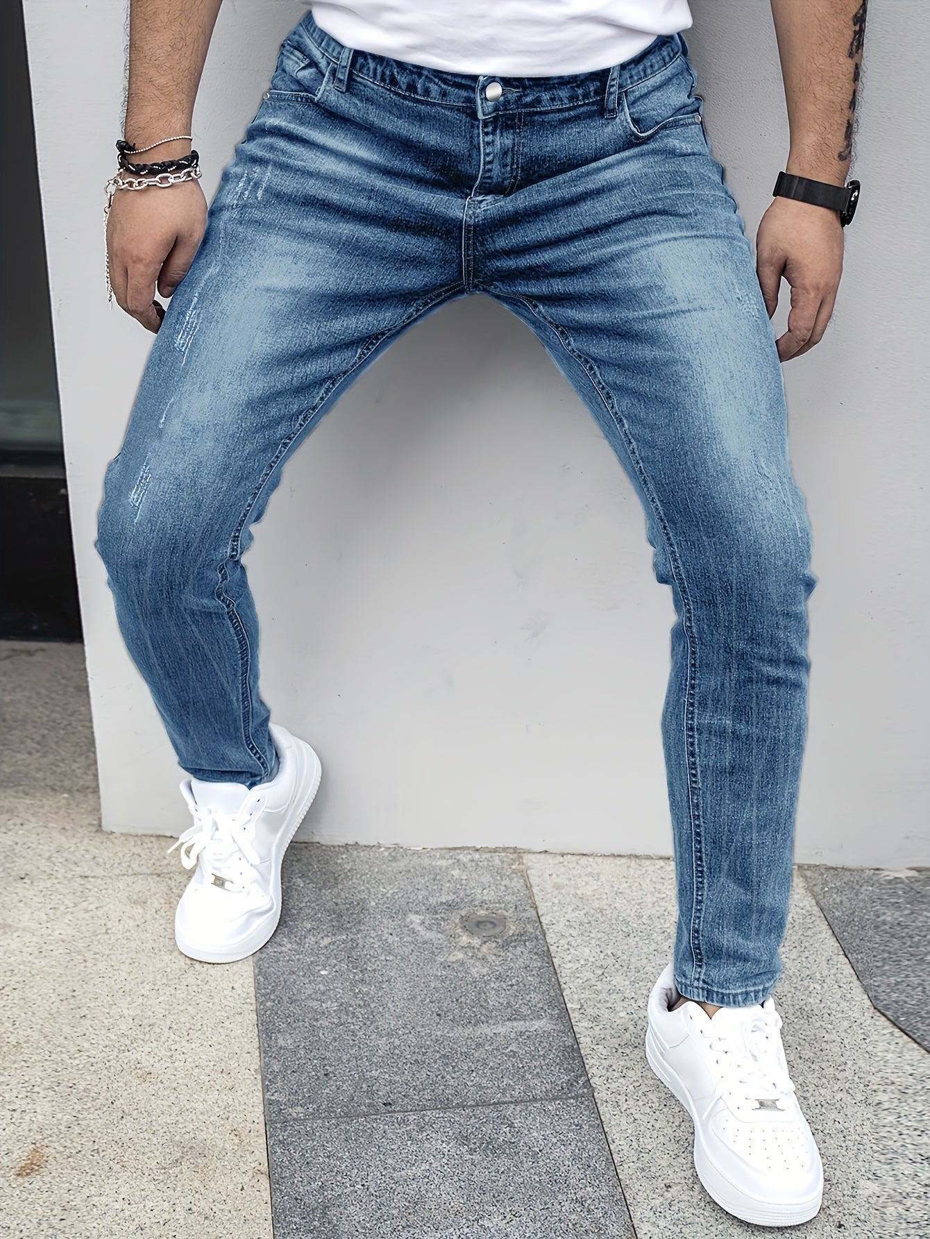 Men's Slim-Fit Stretch Denim - Button-Fly Skinny Jeans
