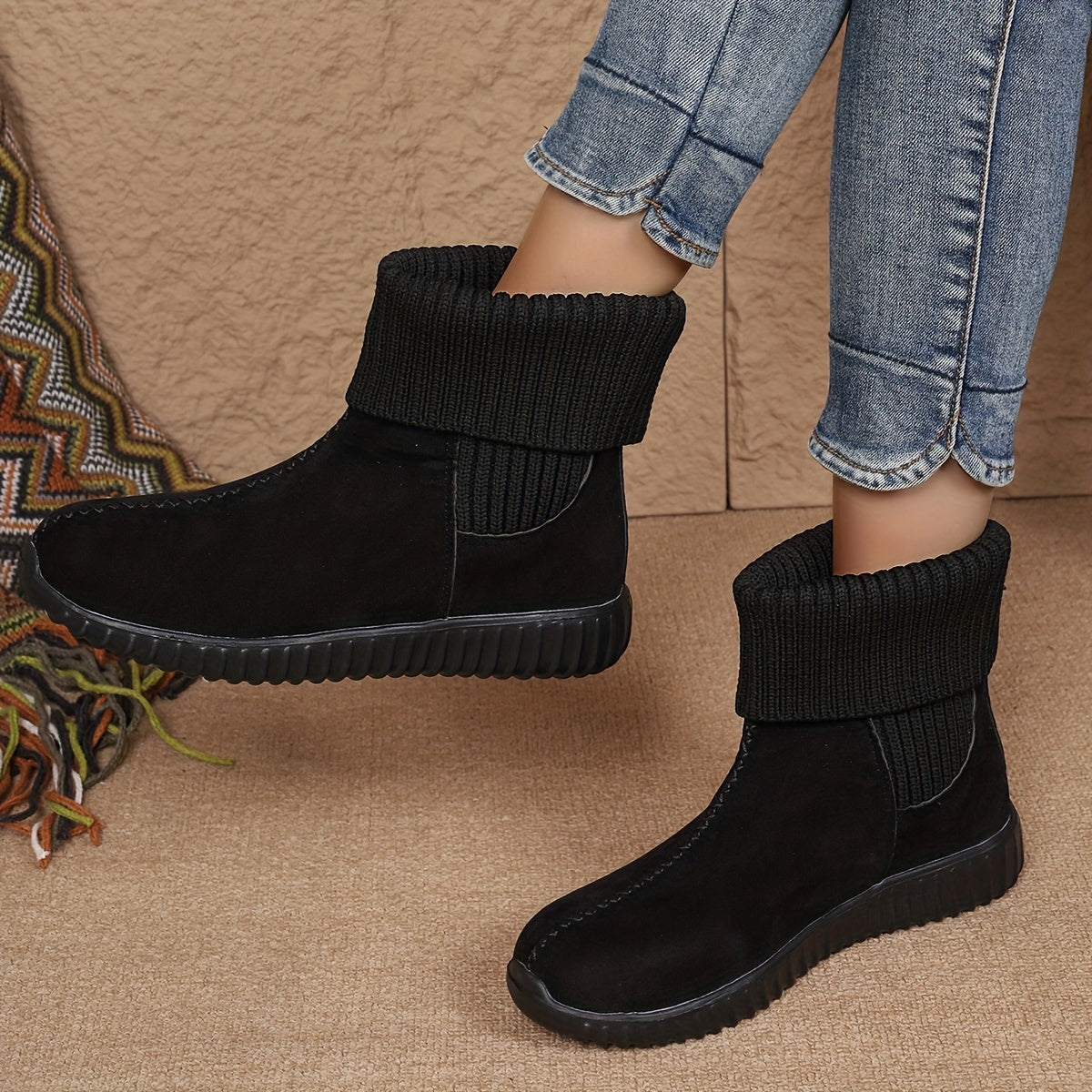 Women's Solid Color Short Boots - Fashion Slip-On Ankle Boots