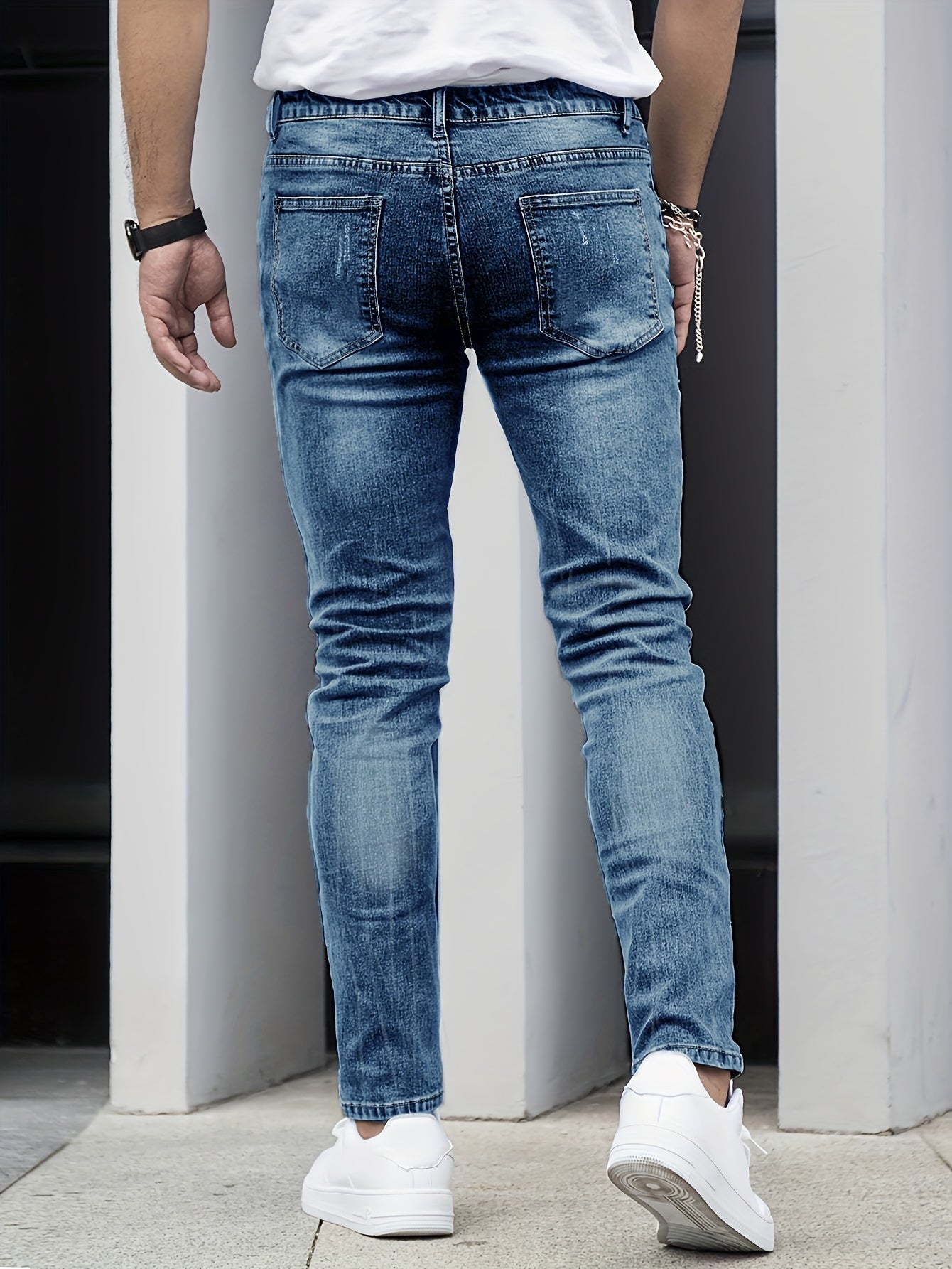 Men's Slim-Fit Stretch Denim - Button-Fly Skinny Jeans