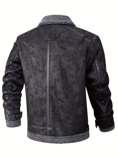 Men's Autumn-Winter Thickened Fleece-Lined Bomber Jacket