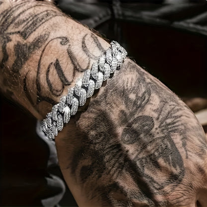 Luxurious Rhinestone Cuban Link Bracelet Unisex