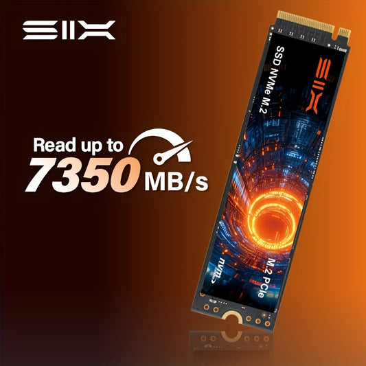 SIX X7400-Pro 1 TB/2 TB 7350 MB/s Lesegeschwindigkeit | PCIe 4.0 NVMe, robust und zuverlässig für Gaming, Büro und Content-Erstellung, mit elegantem Metalldesign und leistungsstarkem Kühlsystem, Gaming-Zubehör, professionelles Erscheinungsbild, H