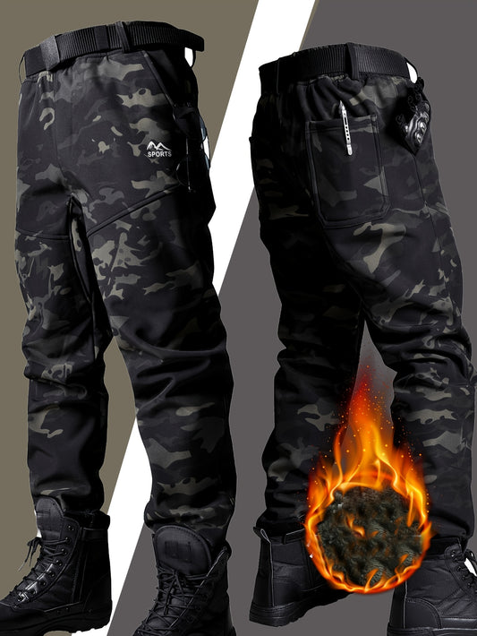 Men's Heavy-Duty Thermal Pants - Drawstring Waist Olive Green