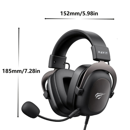 HAVIT Headset - Protein Leather Earmuffs with Detachable Mic