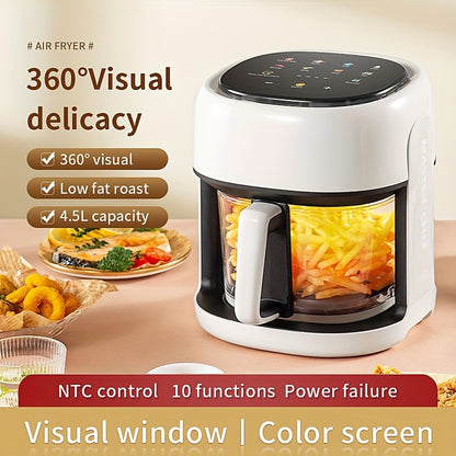 Intelligent Compact Air Fryer 4.5L - Glass 360° Window