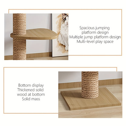 Cat Tree Tower - Multiple Platforms Scratching Posts Wooden