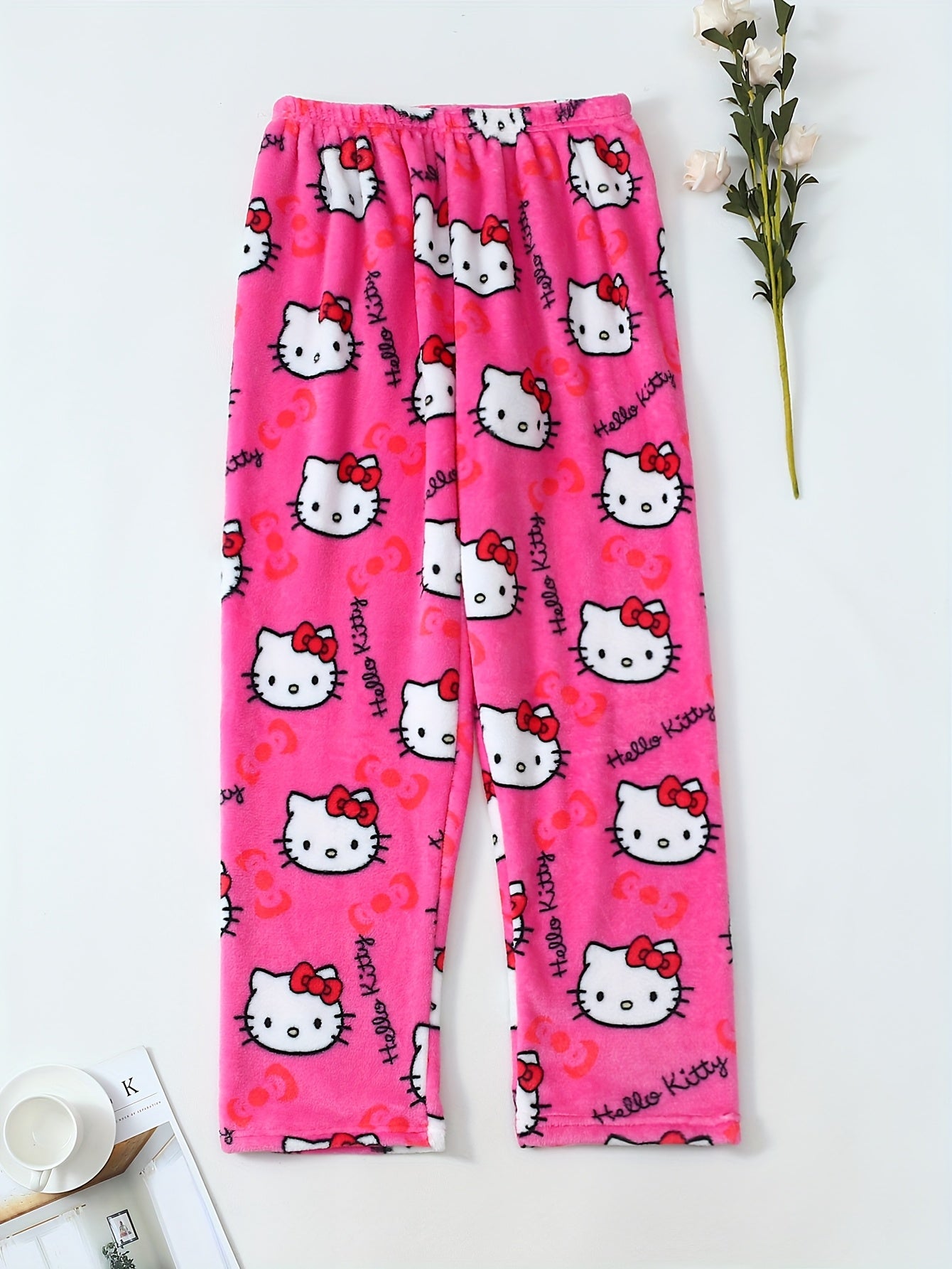Hello Kitty Women's Flannel Sleep Pants - Thick Warm Winter
