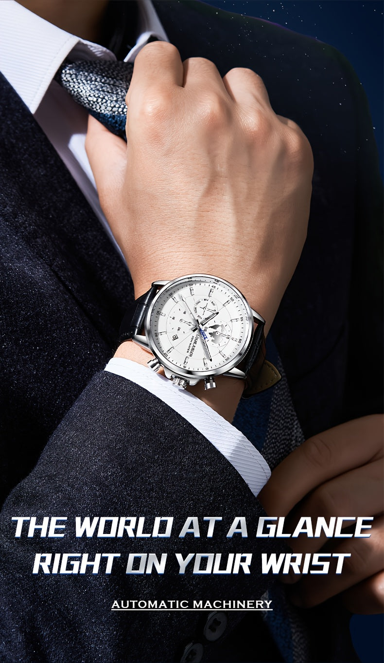 Men's Automatic Mechanical Watch - Premium Hollow Dial Vintage