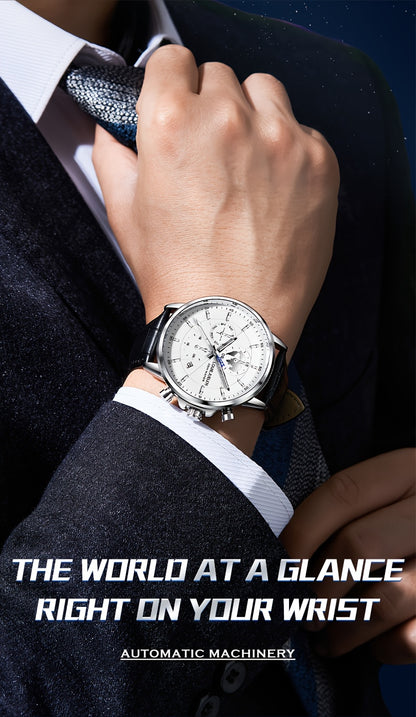 Men's Automatic Mechanical Watch - Premium Hollow Dial Vintage