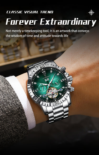 POEDAGAR Men's Luxury Business Watch - Automatic Waterproof