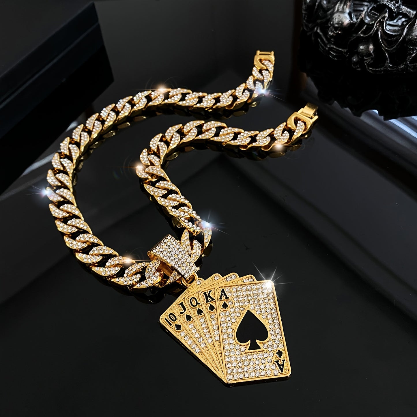 Poker Pendant + Cuban Chain