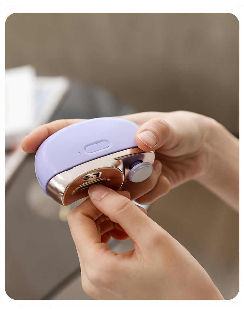 2-in-1 Electric Nail Clipper & Polisher - LED Light USB Charging