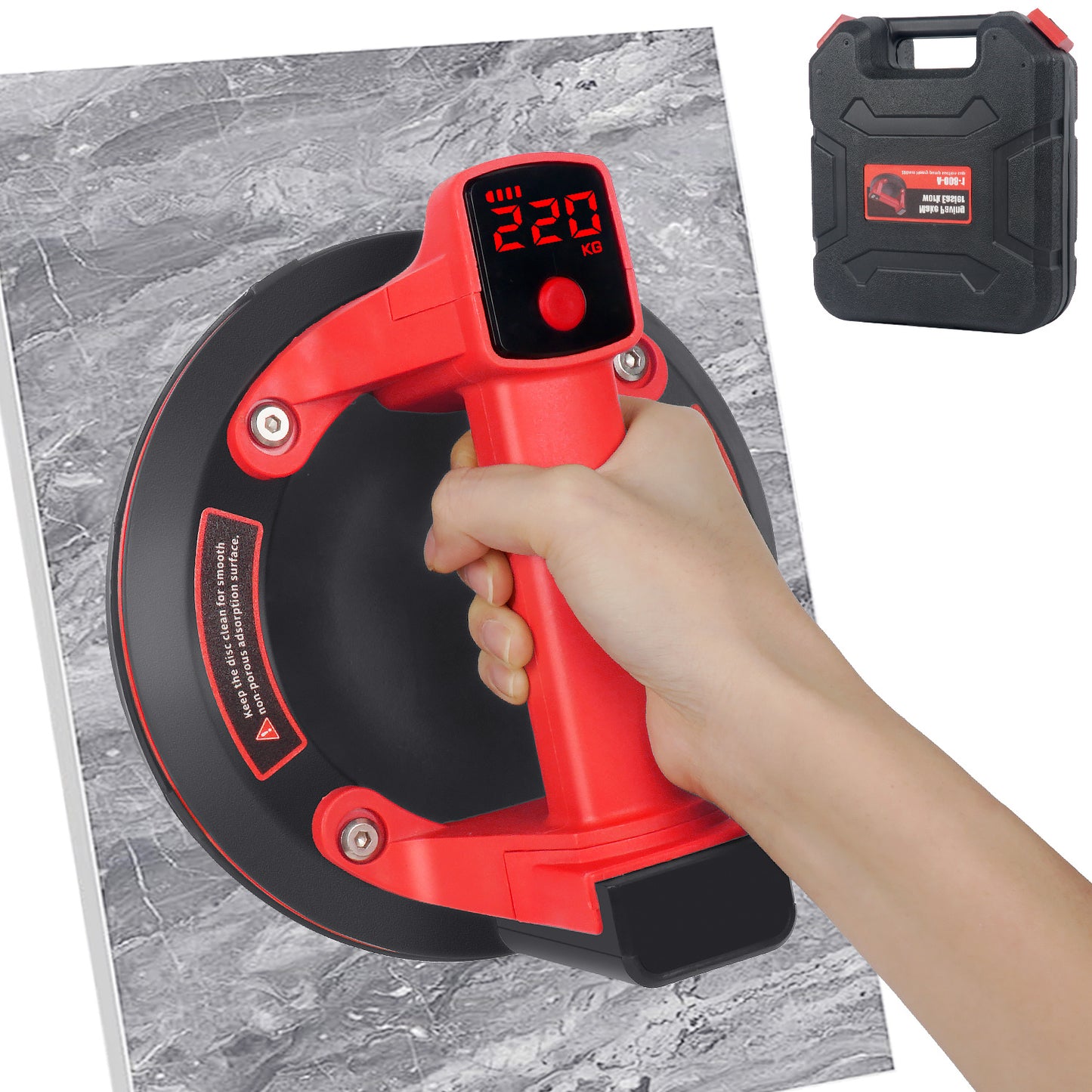 220KG Electric Vacuum Suction Cup - Heavy-Duty Glass Tile Lifter