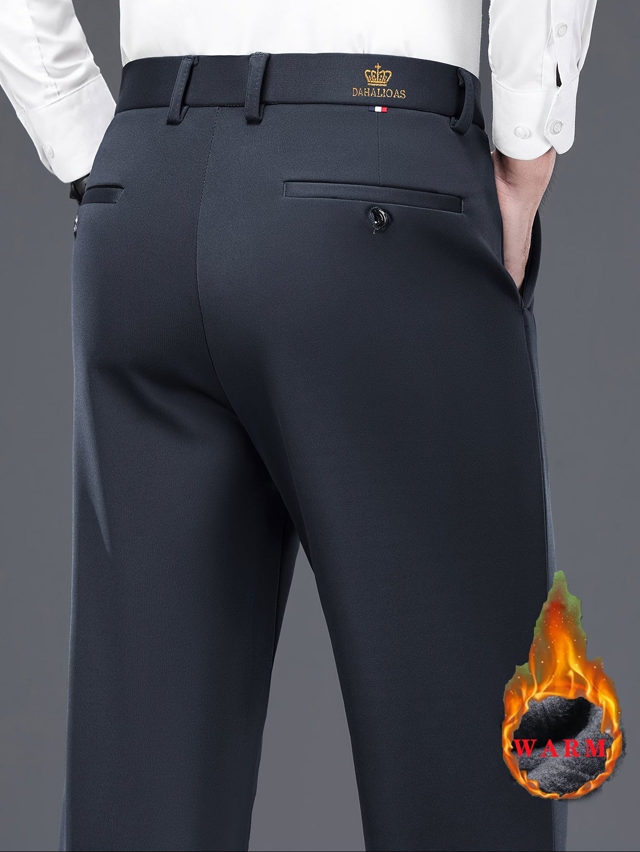 Men's Thickened Winter Dress Pants - Light Business Formal