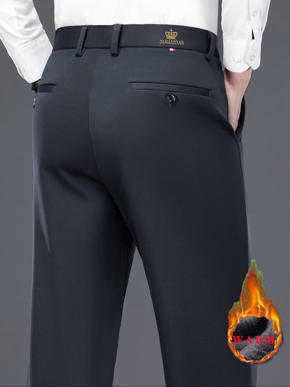 Men's Thickened Winter Dress Pants - Light Business Formal