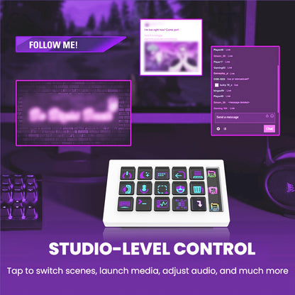 Live Streaming Controller - 15 Keys Programmable Desktop Panel