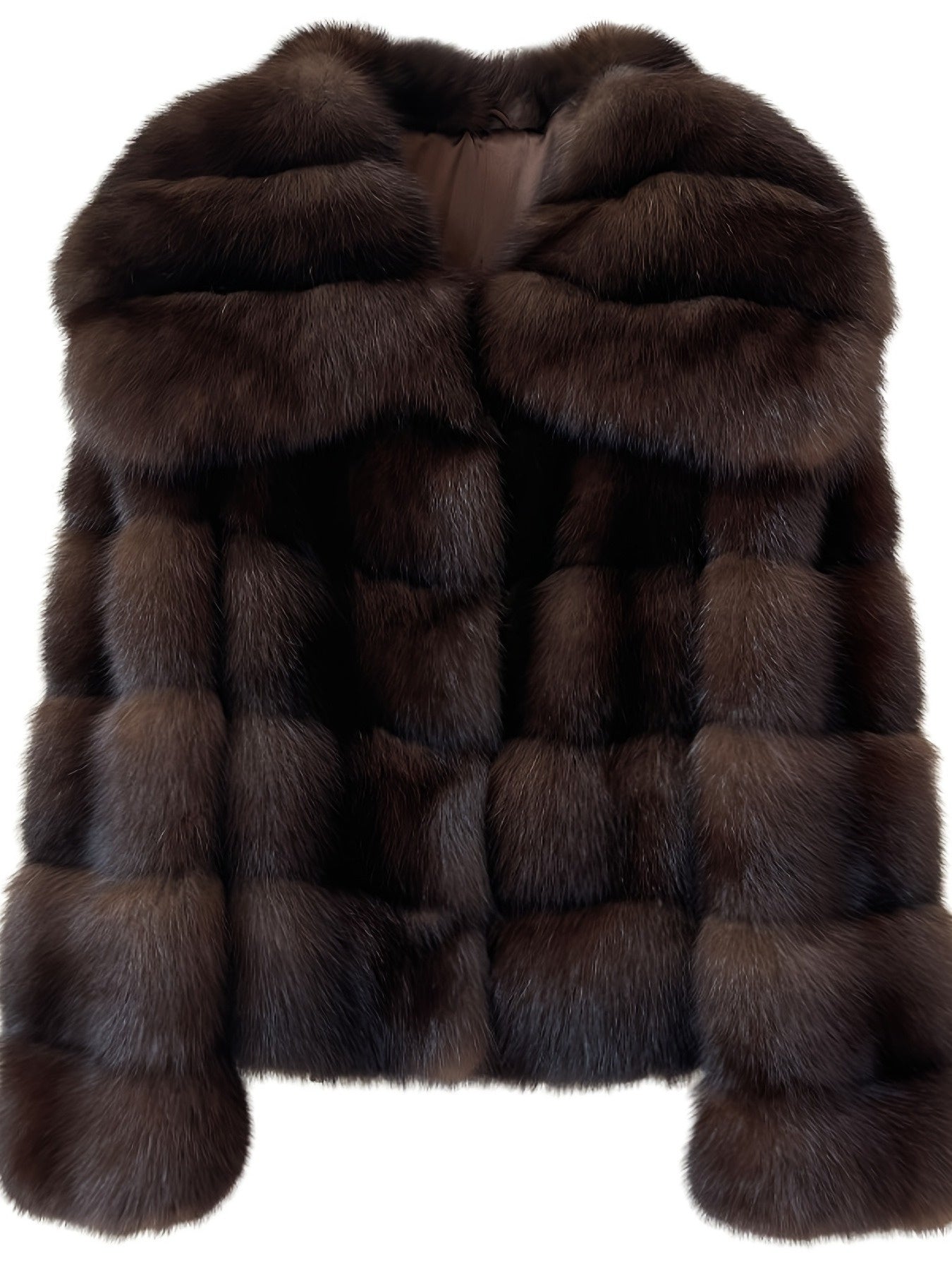 Women's Elegant Faux Fur Coat - Fluffy Design
